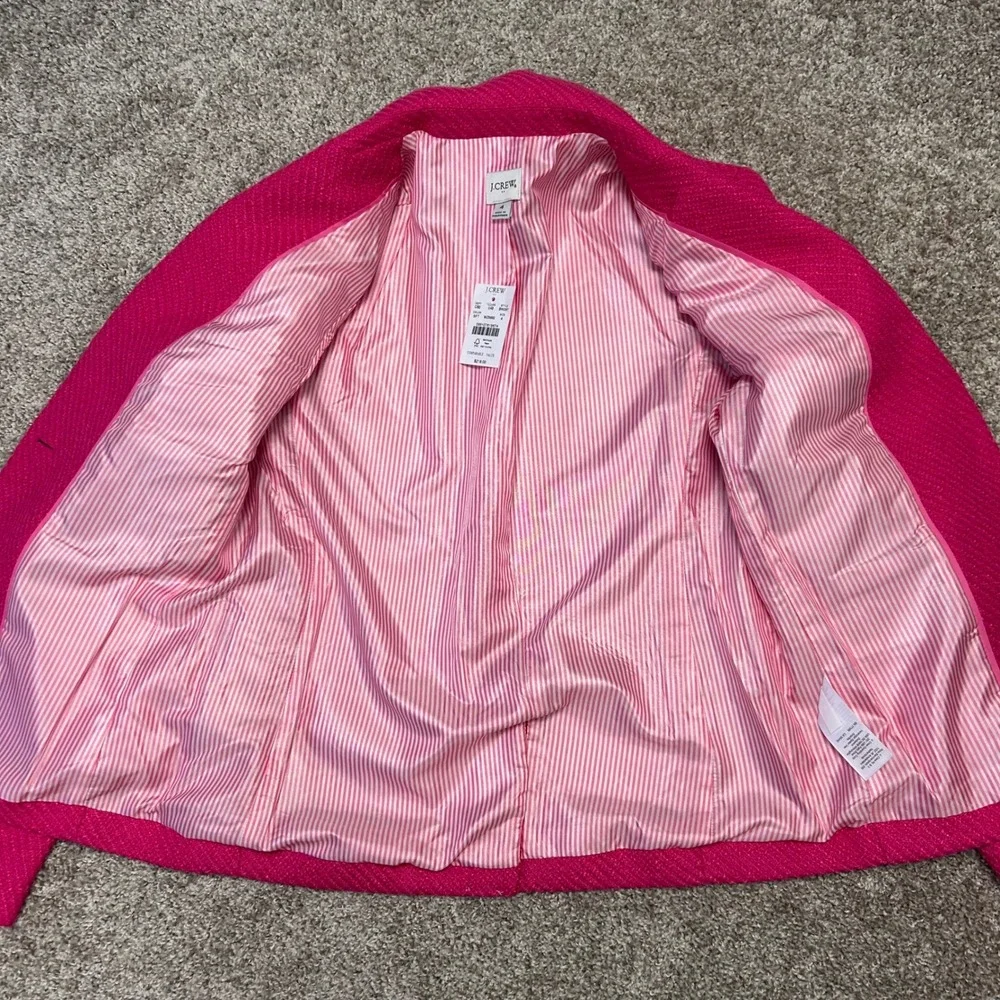 NWT J.Crew Tweed Schoolboy Blazer Sweet Fuchsia Women Size 4 Pink‎ BW287 Classic - Picture 10 of 11